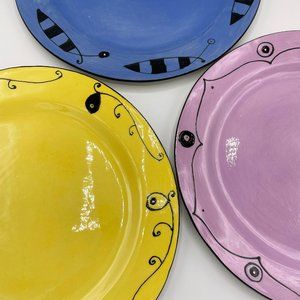 Vintage set of 6, Kri Kri Studio 11" ceramic dinner plates